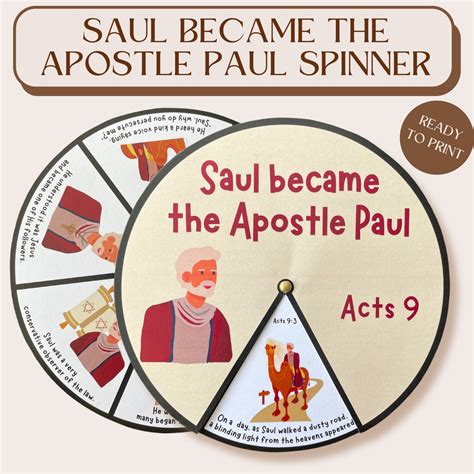 Printable Saul Becomes the Apostle Paul Spinner Wheel | Interactive Sunday School Craft | Kids ...