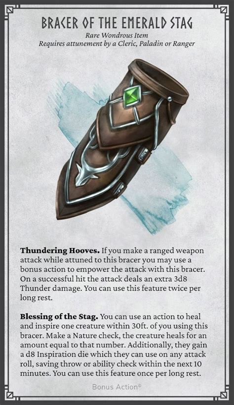 | Bracer of these Emerald Stag | Dnd Magic Items | | Dungeons and ...