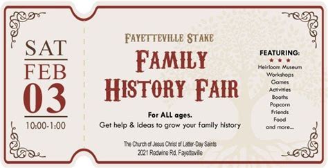 Family History Fair, 2021 Redwine Rd, Fayetteville, GA 30215-5616 ...