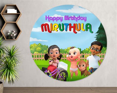 Chutti Kannamma Theme Round Customized Backdrop | Customized Part ...