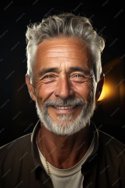 Premium Photo | Light and shadow play of a handsome 70 year old man