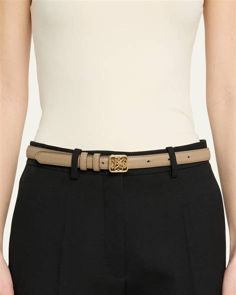 STRATHBERRY Monogram Metal Leather Skinny Belt | Neiman Marcus