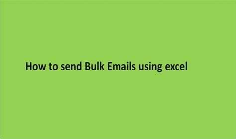 Image result for How to Send Multiple Emails Using Excel