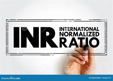 INR International Normalized Ratio - Measures the Time for the Blood To Clot, Acronym Text Stamp ...
