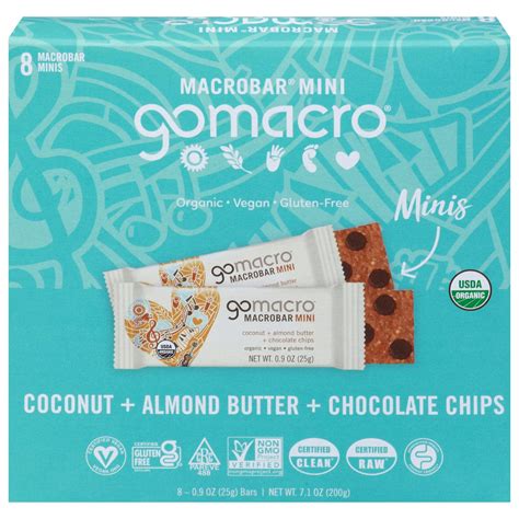 Gomacro Coconut Almond Macaroon Mini Bar 8 Pack 7.2 oz Pack Of 7 ...