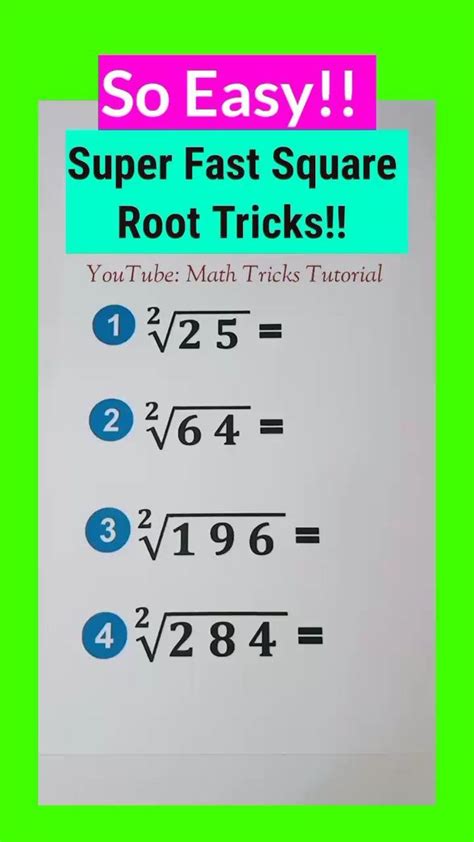 Image result for Math Tricks for Square Roots