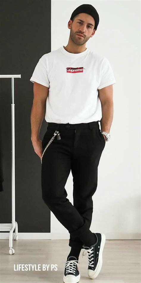 Black and White Outfit Men 的图像结果