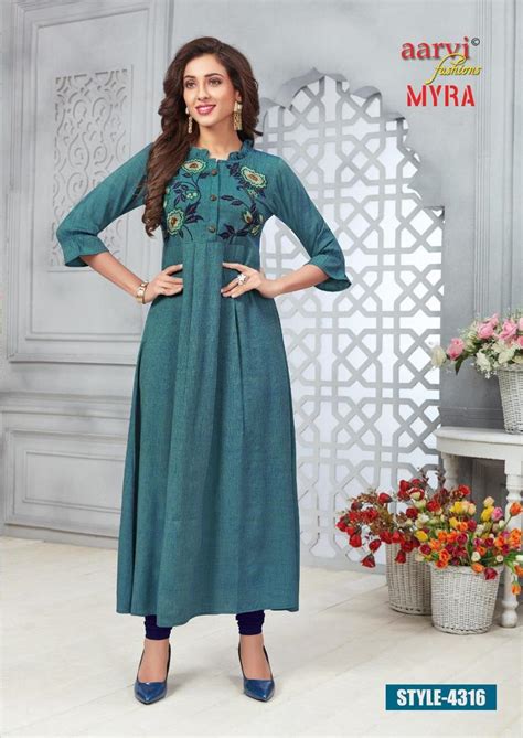 AARVI MYRA VOL 2 Pure Rayon Soft Cotton With Work ReadyMade Kurtis