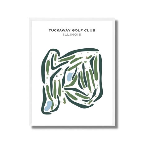 Tuckaway Golf Club, IL Golf Course Map Canvas, Golf Map Wall Art , Golf ...
