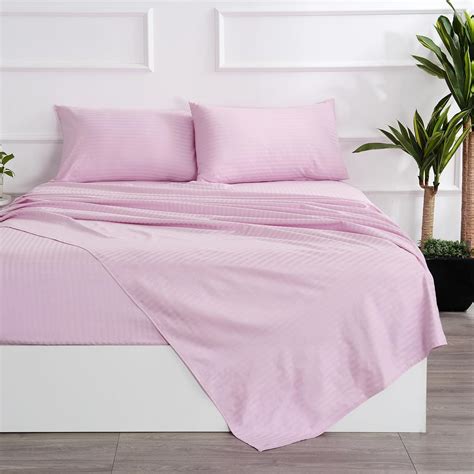 Amazon.com: Best Season Cotton Striped Queen Size Sheets Set - 400 ...