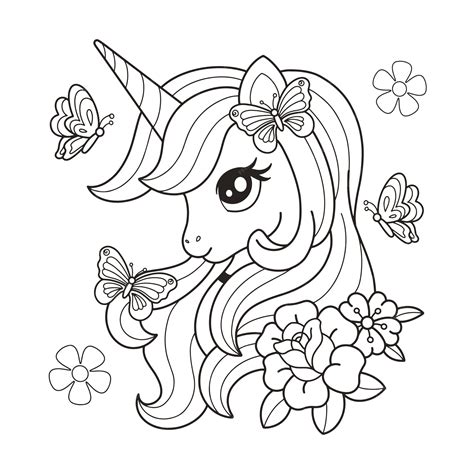 Unicorn Butterfly Coloring Page Printable - Free Math Worksheet Printable