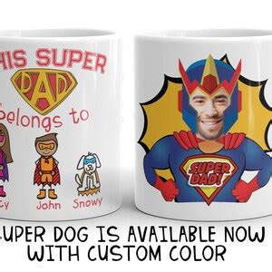 Buy Personalized Custom Funny Father's Day Mug Superhero Dad Comic ...