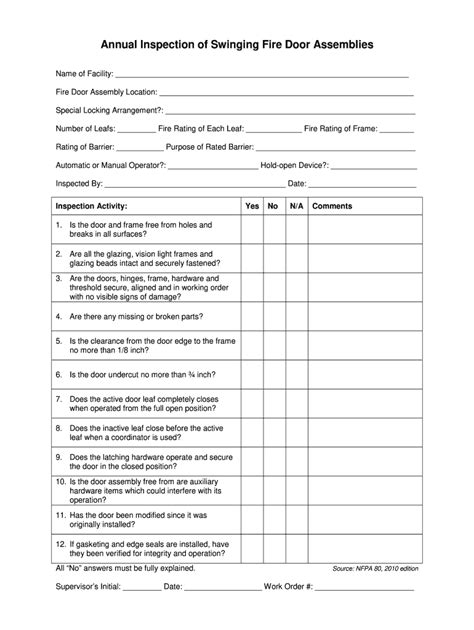 NFPA 80 Form - Fill Online, Printable, Fillable, Blank - pdfFiller
