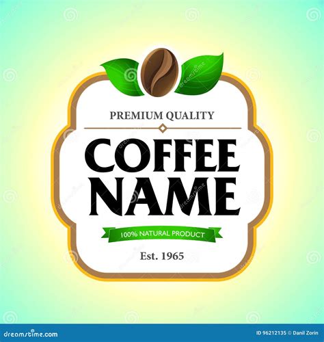 Coffee Label, Sticker Template. Packaging Design for a Coffee Stock ...
