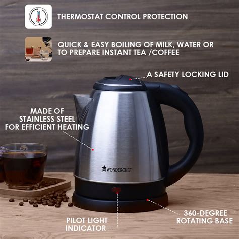 Crescent Electric Kettle 1.5 Litres, 2 years Warranty – Wonderchef India