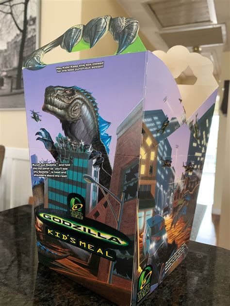 Godzilla 1998 Taco Bell Kid’s Meal Box – @monsterislandbuddies on Tumblr