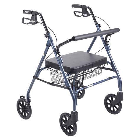 Drive Medical Heavy Duty Bariatric Rollator Rolling Walker with Large ...