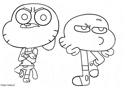 Coloring Pages Gumball And Darwin