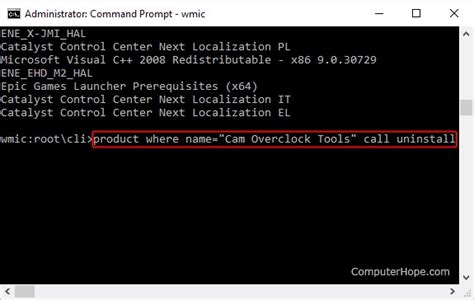 Image result for How to Uninstall From Command Prompt