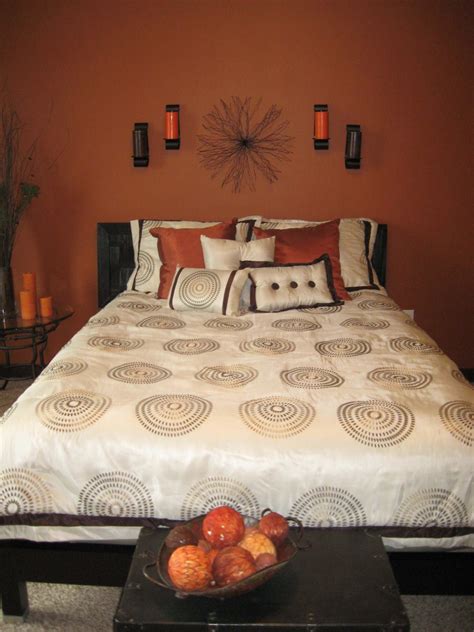 dark green and orange bedroom ideas