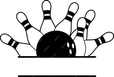 Premium Vector | A black and white illustration of a bowling ball ...