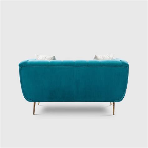 Catalina Velvet Sofa In Teal Color