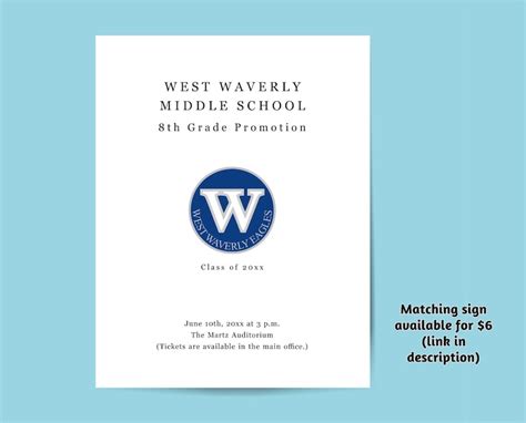 Buy Graduation Program Template, Printable Pamphlet, Editable Word Doc ...