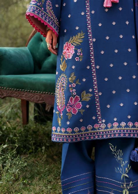 Rayha Teal Embroidered Marina Pakistani Suit | Sadaf Fawad Khan Winter ...