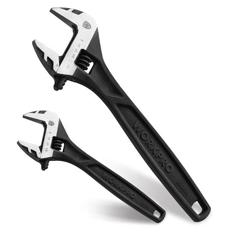 WORKPRO 2-piece Adjustable Wrench Set, 6-Inch & 10-Inch Wrenches, Cr-V ...