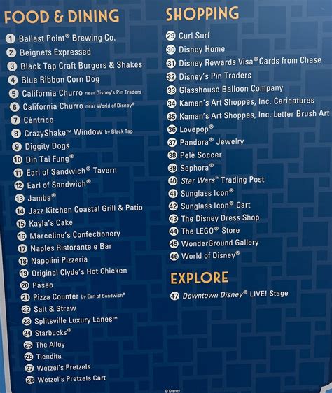 Downtown Disney Stores Map Disneyland DCA Park Downtown Disney