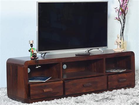 WOODLAB Furniture sheesham Wood Standard tv Entertainment Unit Stand ...