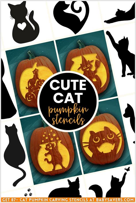 Easy Cat Pumpkin Stencil Printable - Printable Free Templates