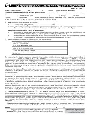 RHA WA State Lease Rental Deposit Receipt 2012-2026 - Fill and Sign ...
