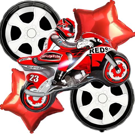 Propsicle Super Bike Racing Foil Balloon Birthday Decor Boys Race Car ...