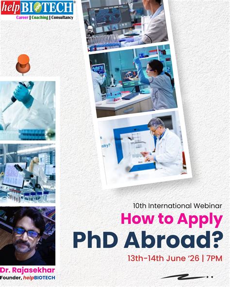 helpBIOTECH's 10th International Webinar Webinar on How to Apply PhD ...