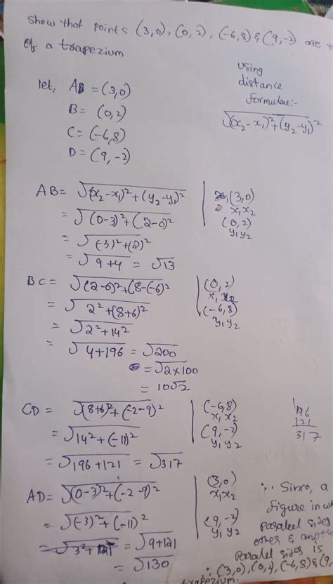 show that points (3,0),(0,2),(-6,8)&(9,-2) are the vertices of a ...