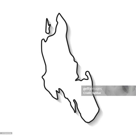 Zanzibar Map With Black Outline And Shadow On White Background High-Res Vector Graphic - Getty ...
