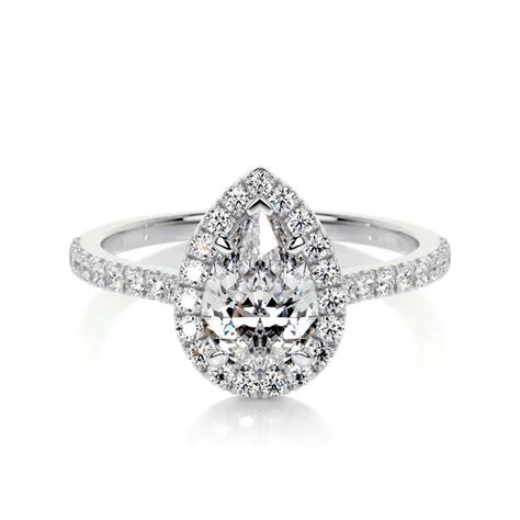 1 CT Pear Halo Ring – Aartier