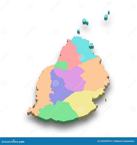 Mauritius Map And Famous Landmarks Of The Island In Flat Style. Vector Sugar Cane, Mount Peter ...