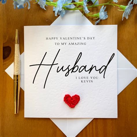 Husband Valentine’s Day Card, Personalised Card for Husband, Luxury ...