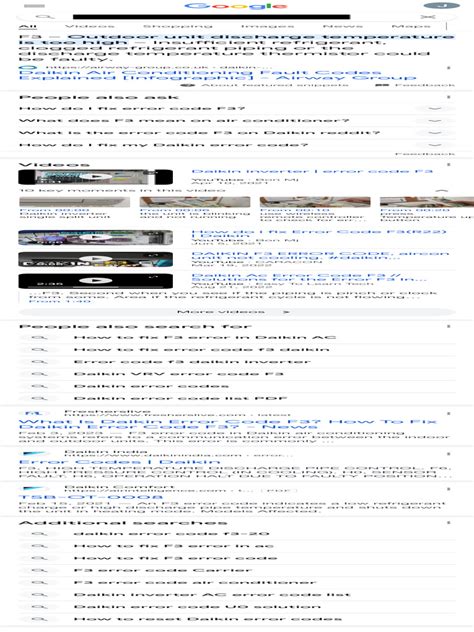 Daikin Error Code F3 的图像结果