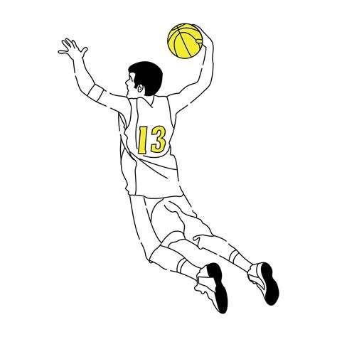 Line art drawing of basketball player in action. 32405949 Vector Art at ...
