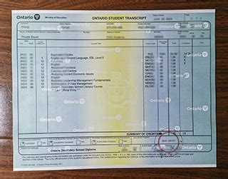 Image result for Canadian High School Transcript