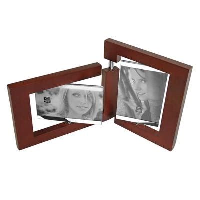 Buy Wooden Double Picture Frame in Mahogany W/Pivoting Photos Online at ...