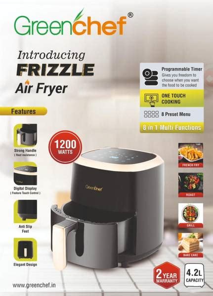 Greenchef Frizzle one touch cooking 8 in 1 multi functions Air Fryer ...