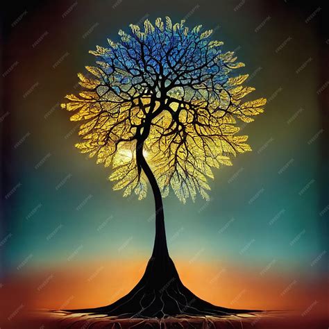 Hermoso árbol de la vida árbol sagrado mitológico sanación espiritual ...