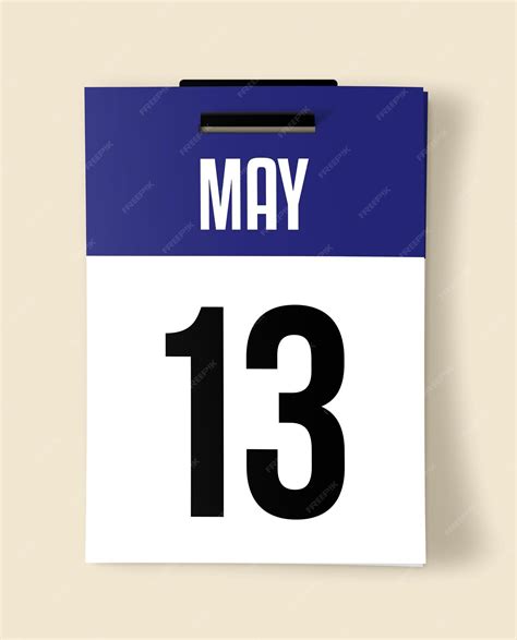 Premium Photo | 13 May Calendar Date a Realistic calendar sheet hanging on a wall