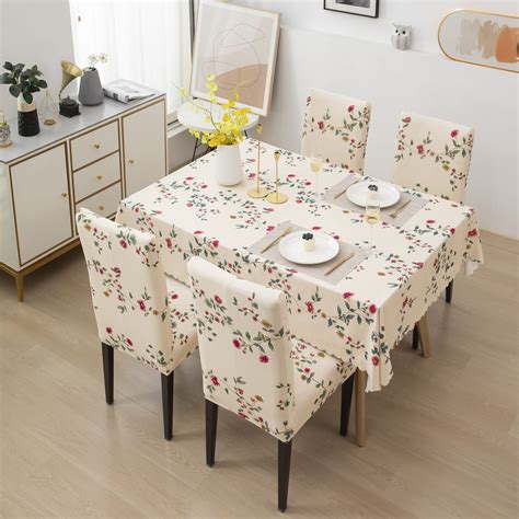 Buy House of Quirk Dining Table Cover Waterproof with 4 Chair Covers ...