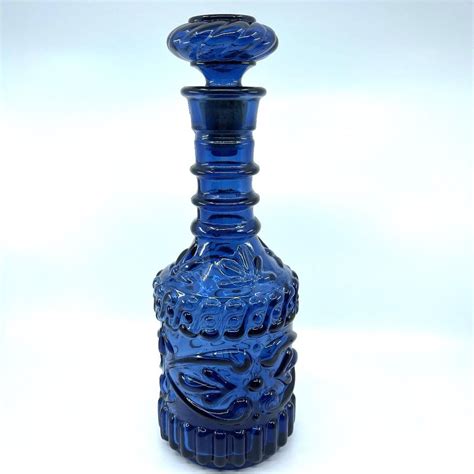 Vintage Cobalt Blue Jim Beam Glass Whiskey Decanter, 1970 Collectible ...