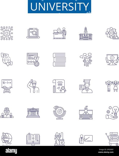 University line icons signs set. Design collection of College ...